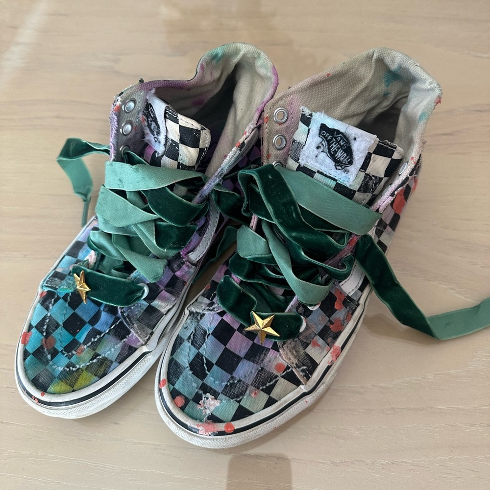 Customized Checkered Sk8-Hi Vans